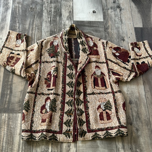PAINTED PONY CHRISTMAS TAPESTRY COAT size XL - Picture 2 of 9